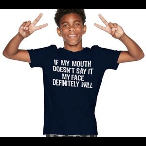 Unisex “say it” navy blue graphic t shirt